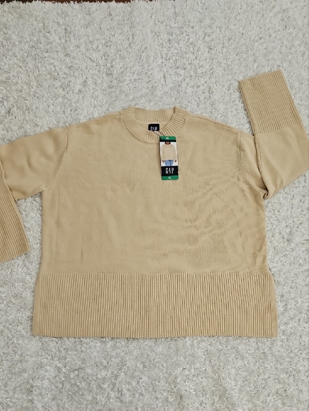 GAP Tan Crewneck Sweater 100% Cotton